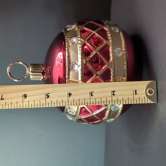 Teleflora Large Red/Gold Christmas Ornament Trinket Dish . - Picture 8 of 9